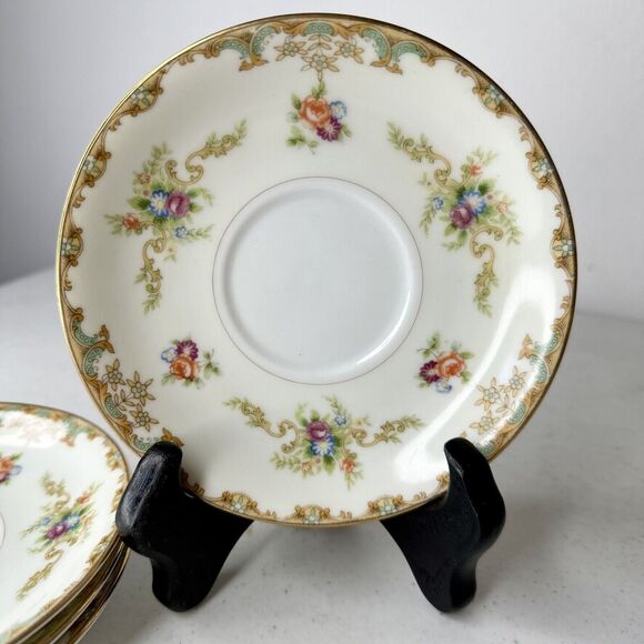 Set Of 4 Tea cup plates Only Empress China “Windmere” Japan Gold Replacement - Picture 4 of 9